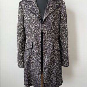 Bisou Bisou Elegant Black and Nude Lace Blazer NWOT